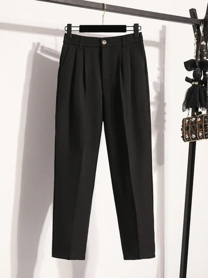 2026 Autumn Winter New Arrival High Waist Suit Pants Plus Size Pants WomanHigh Quality Korean Style Straight Trousers