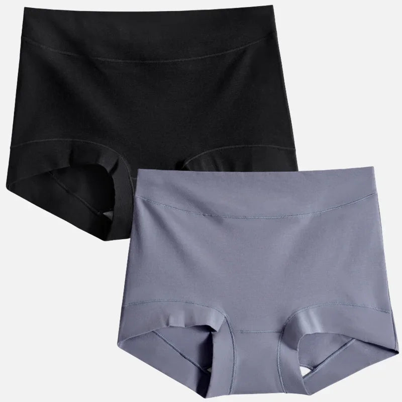 2pcs Women Cotton Panties High-Rise Plus Size M-4XL Female Underwear Boxers Shorts Comfort Underpants Sexy Intimates Lingerie