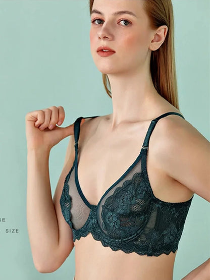Women's Transparent Bra Ultra Thin Lace Bra Underwear