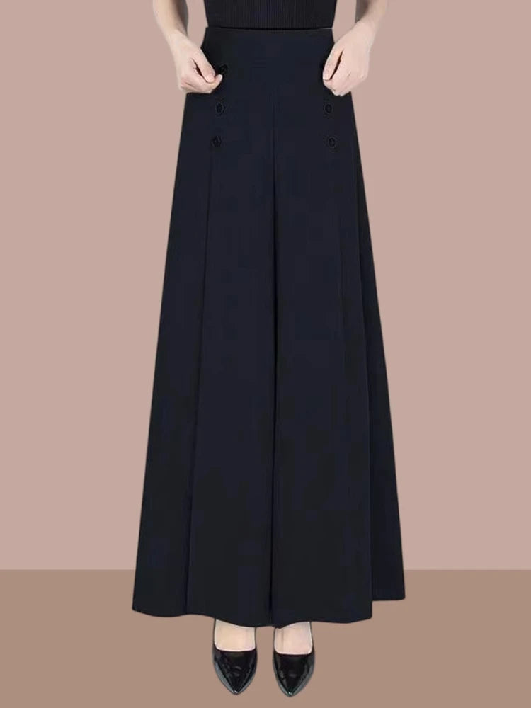 Ladies Ice Silk Wide Leg Pants Draped Thin Summer New Sle Casual High Waist Long Trousers for Middle-Aged Mothers