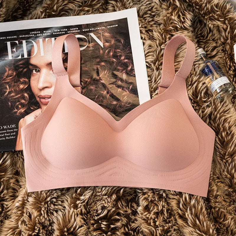 Push-Up Bras For Women Plus Size Seamless Bra Non-wire Wide Adjustable Straps Underwear Sexy Lingerie Comfort Intimates M-3XL