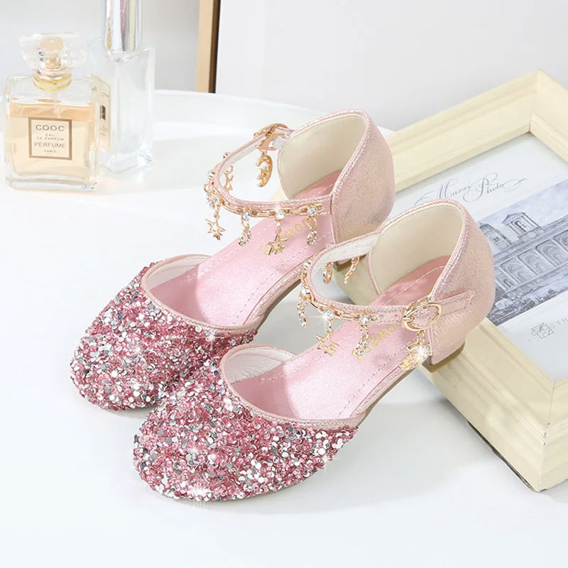 Children Sandals Girls Shoes Summer Pearl Bowknot Open Toe High Heels Girls Sandals Princess Dance Party Shoes for Kids CSH826