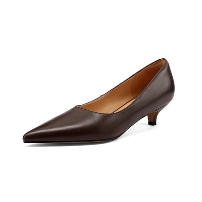 SmallHut New Trend 2026 Spring Summer Split Leather Women Pumps Sexy Lady Brown Red Black Party Shoes Fashion Pointed Toe Heels