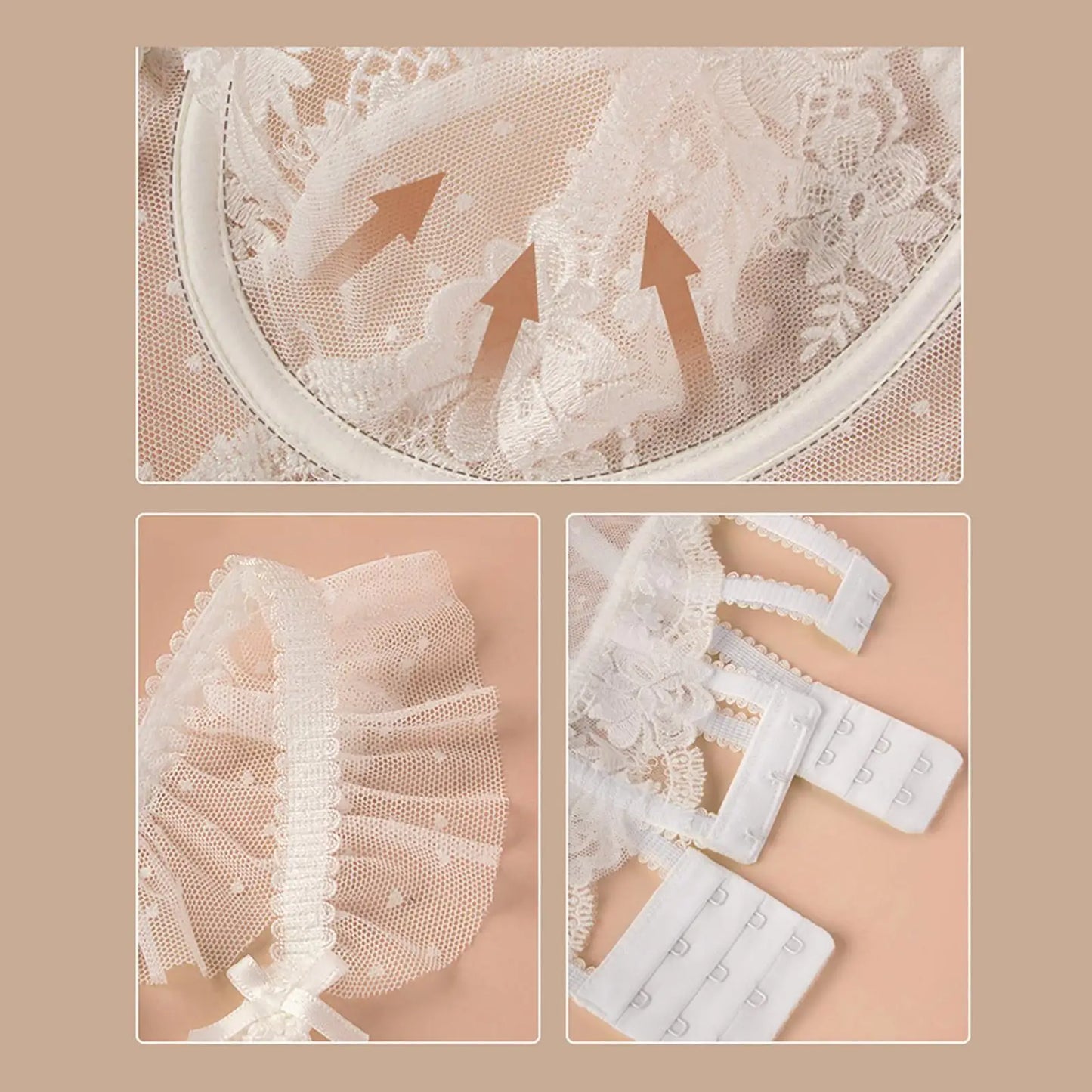 Women Lingerie Set Thin Underwear 2 Piece Bodysuit Underwire Lace Transparent Bra Panty Sets for Bridal Gift Wedding Sleepwear