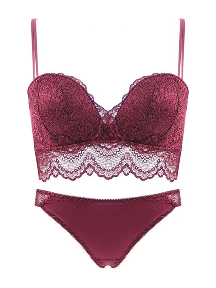 Ladies Underwear Suit Seamless underwear without steel bracket bra push up Massage palm cup Bra Set push up bra+set