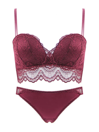 Ladies Underwear Suit Seamless underwear without steel bracket bra push up Massage palm cup Bra Set push up bra+set