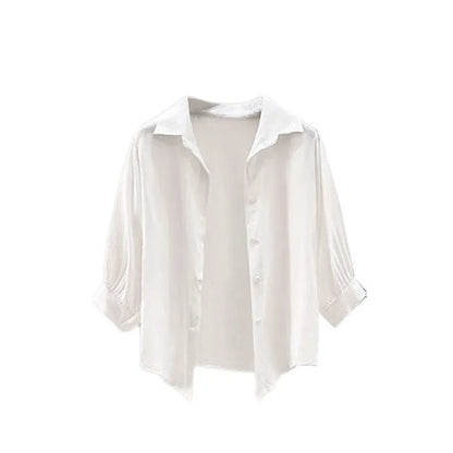 2026 Summer New Fashion Tracksuit Matching Set Women's Elegant White Sunscreen Shirt+Vest+Casual Wide Leg Pants 3-Piece Suit