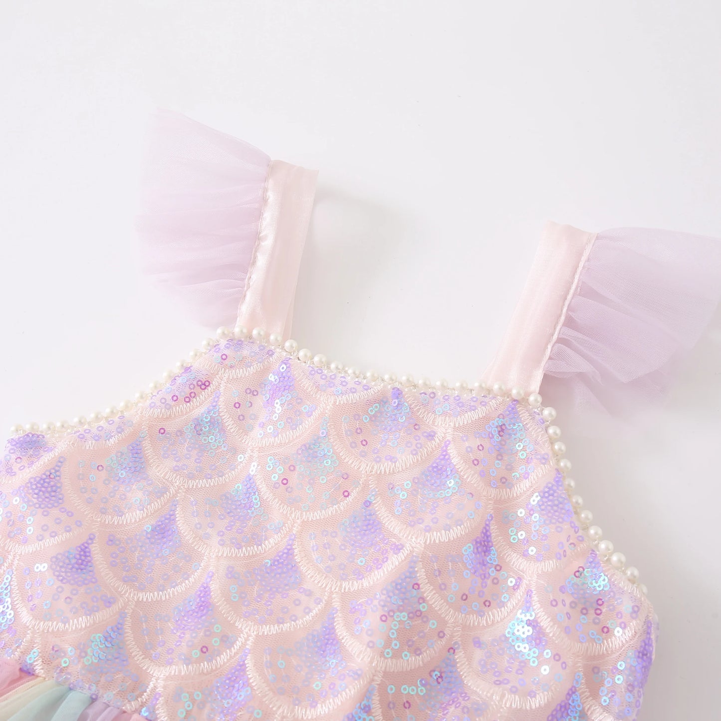 A Sweet and Lovely Girls' Mermaid Dress in Light Purple, Hot Sale Colorful Sparkling Sequin Party Outfit