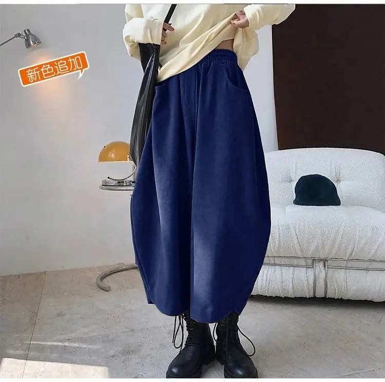 2026 Autumn Casual Harem Pants Women Cotton High Waisted Trousers Retro Loose Bloomers Women's Oversize Pants Baggy Sweatpants