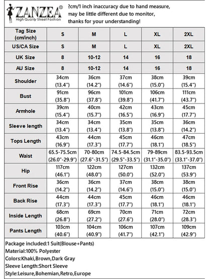 ZANZEA Leopard Print 2 Pieces Sets Woman Street Fashion Puff Sleeve Short Tops Wide Leg Pants 2pcs Suits Outfits OL Pant Sets