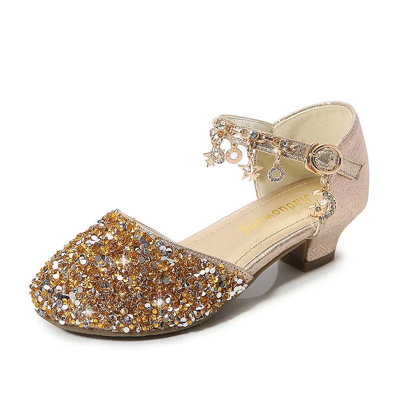 Children Sandals Girls Shoes Summer Pearl Bowknot Open Toe High Heels Girls Sandals Princess Dance Party Shoes for Kids CSH826