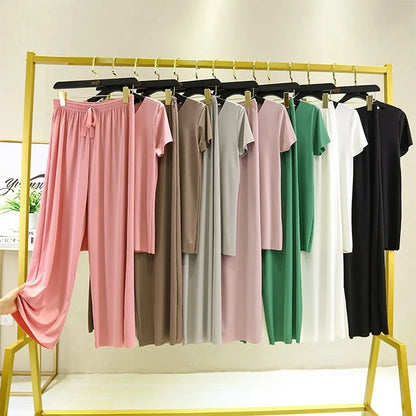 two piece set women top and pants Summer 2 piece sets womens outfits vacation 2026 new collection wide leg pants elegant casual