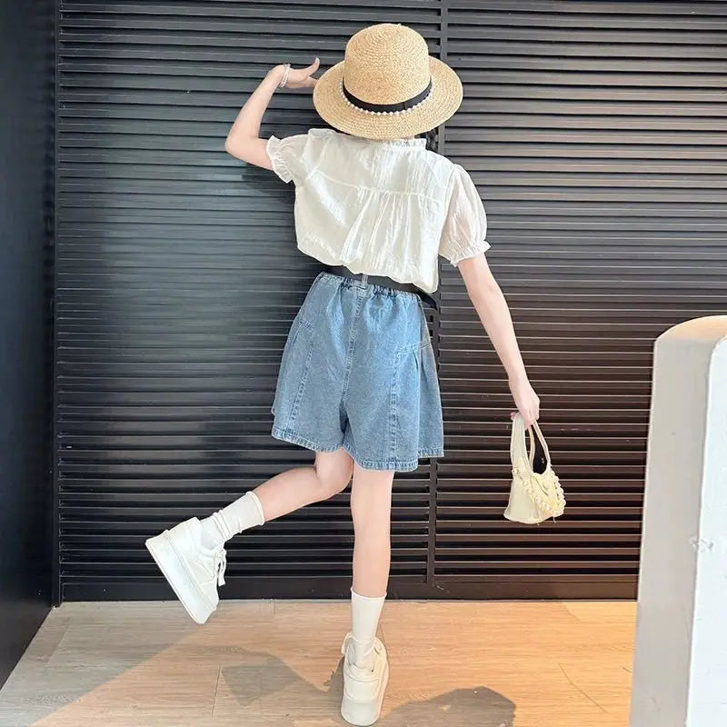 Elementary Girl Summer Clothes Girls Outfit Sets Clothing 4 7 Years Cartoon Children's Fashion Child Set Korean Kids 8 Boutique