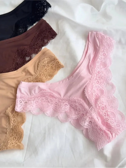 Solid Lace Thin Underwear Sets Women Slim Lift Comfortable Minimalist Without Steel Ring Bra Suit Sweet Y2K Sport Bras and Panty