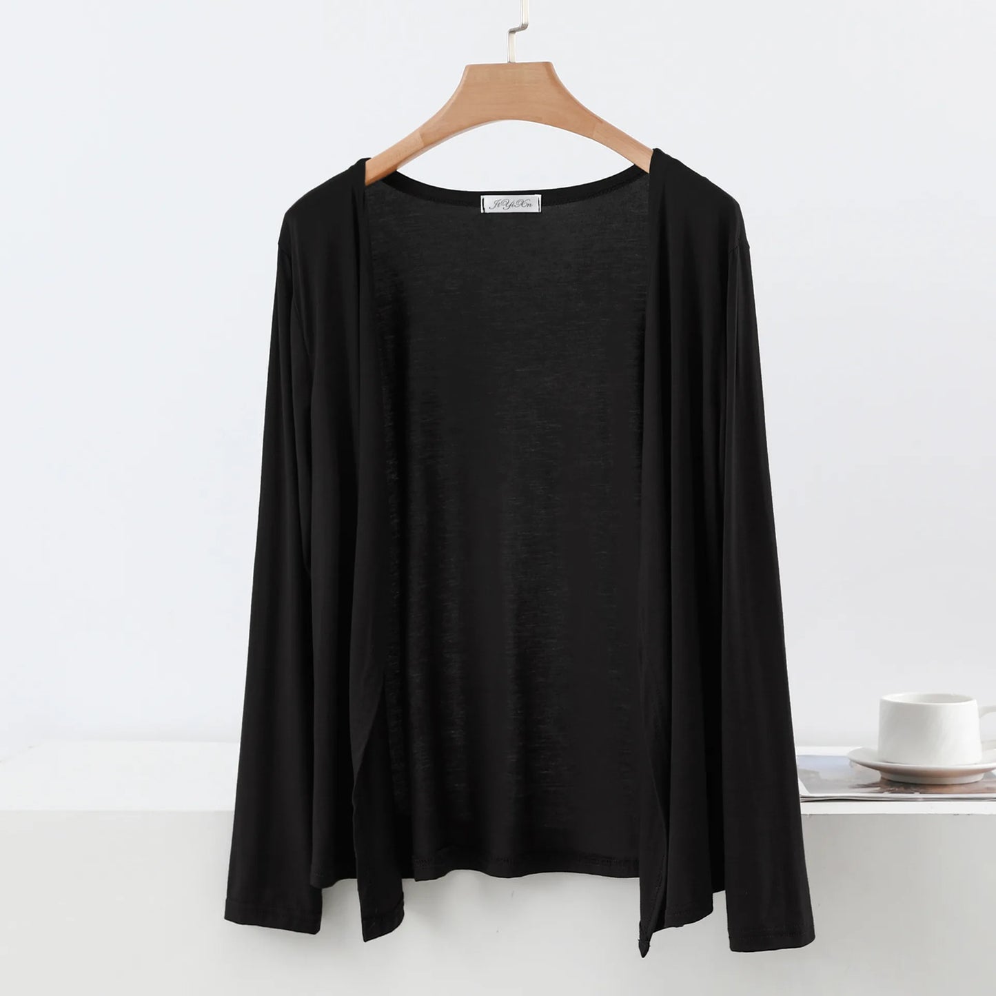 Plus size L to 6XL Women's Modal Cardigan Long sleeves shirt Sun Protection Loose Air-conditioned cover up front-open Tops