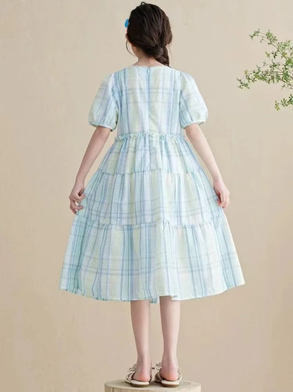 Lightweight Cotton Fabric Girls Party Dresses 2025 Kids Clothes 10 12 Years Dress Vintage Luxury Girl Pink Sets for Children Old