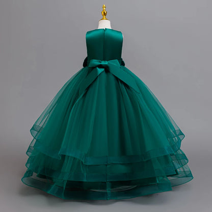 Hetiso Elegant Teenage Girls Evening Party Formal Prom Gown Kids Sleeveless Birthday Wedding Princess Dress for Girls 3-12 Years