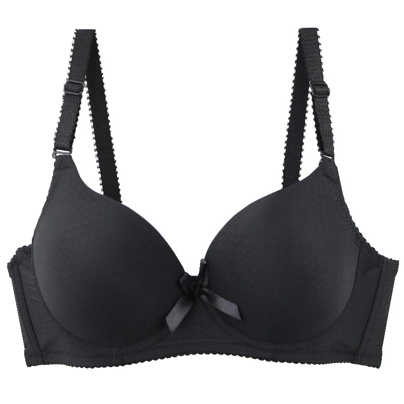 2025 New Sexy Plus Size Bras Bow Sweat Absorption Underwear For Women Solid Smooth Seamless Breathable ABC Cup Lingerie