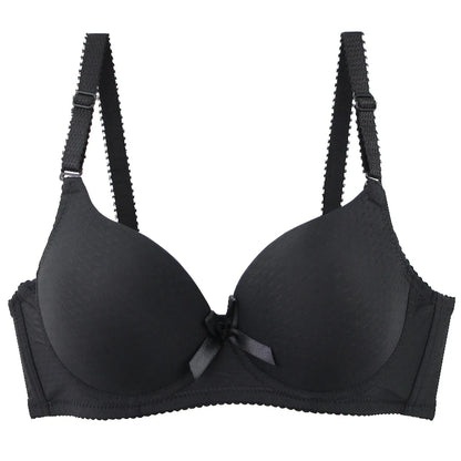 2025 New Sexy Plus Size Bras Bow Sweat Absorption Underwear For Women Solid Smooth Seamless Breathable ABC Cup Lingerie