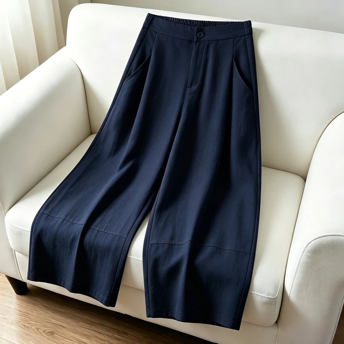 High Waist Loose Casual Wide Leg Knife Pants Women Summer Thin New Style  Linen Balloon Pants Cotton Lenzing Eco Viscose