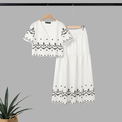 ZANZEA Bohemian 2 Piece Skirts Suits Women Summer Short Sleeve Cropped Shirt & A-Line Maxi Skirt Matching Sets Vacation Outfits