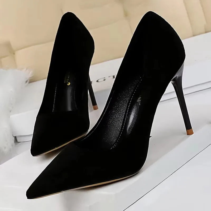 BIGTREE Shoes 2026 New Women Pumps Suede High Heels Shoes Fashion Office Shoes Stiletto Party Shoes Female Comfort Women Heels