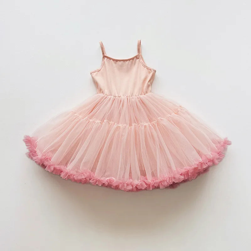 Girls' Ballet TuTu Dress 2-8 Years Fashion 2026 Summer New Kids Dancing Party Dress Performance Costume Princess Wedding Dress