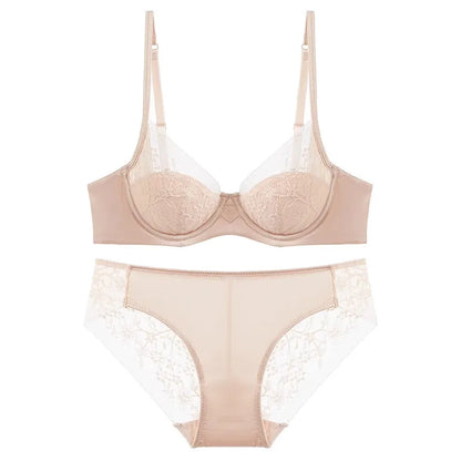 Wedding Dress Bra Set Women Red Birth Year Small Bust Soft Underwire Gathered Thin Lingerie Underwear Suit S-XL Fashion New