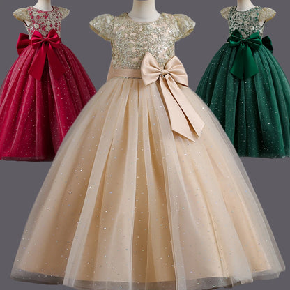 3-12 Years Girls Princess Bridesmaid Dress Kids Long Prom Ball Gowns Children Wedding Birthday Party Dresses Christmas Vestidos