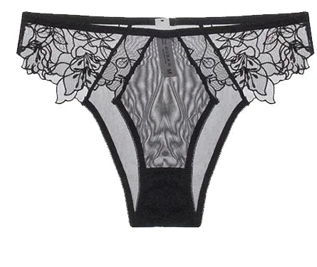 BANERDANNI Pure Desire Victoria French Lace Embroidered Lingerie Women's Thin Cup Triangle Cup Bra Set Comfortable No Underwire