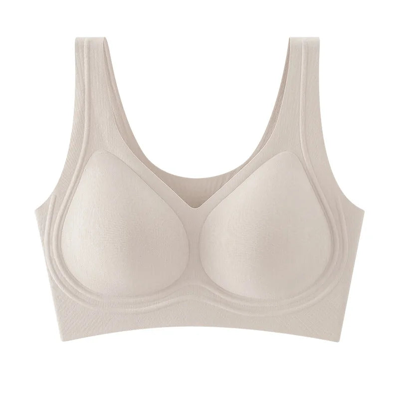 Lenzing Modal Women's Invisible Seamless Beauty Back Push-Up Underwear, Wireless Tank-Style Sports Bra