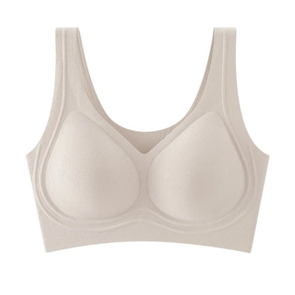 Lenzing Modal Women's Invisible Seamless Beauty Back Push-Up Underwear, Wireless Tank-Style Sports Bra