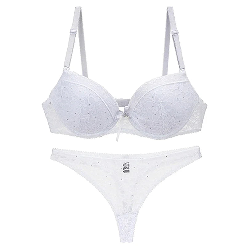2024 Sexy Bra Sets Push Up Lace Lingerie 34/75 36/80 38/85 40/90 42/95 BCDE Cup White Pink Blue Khaki Green Violet Underwear