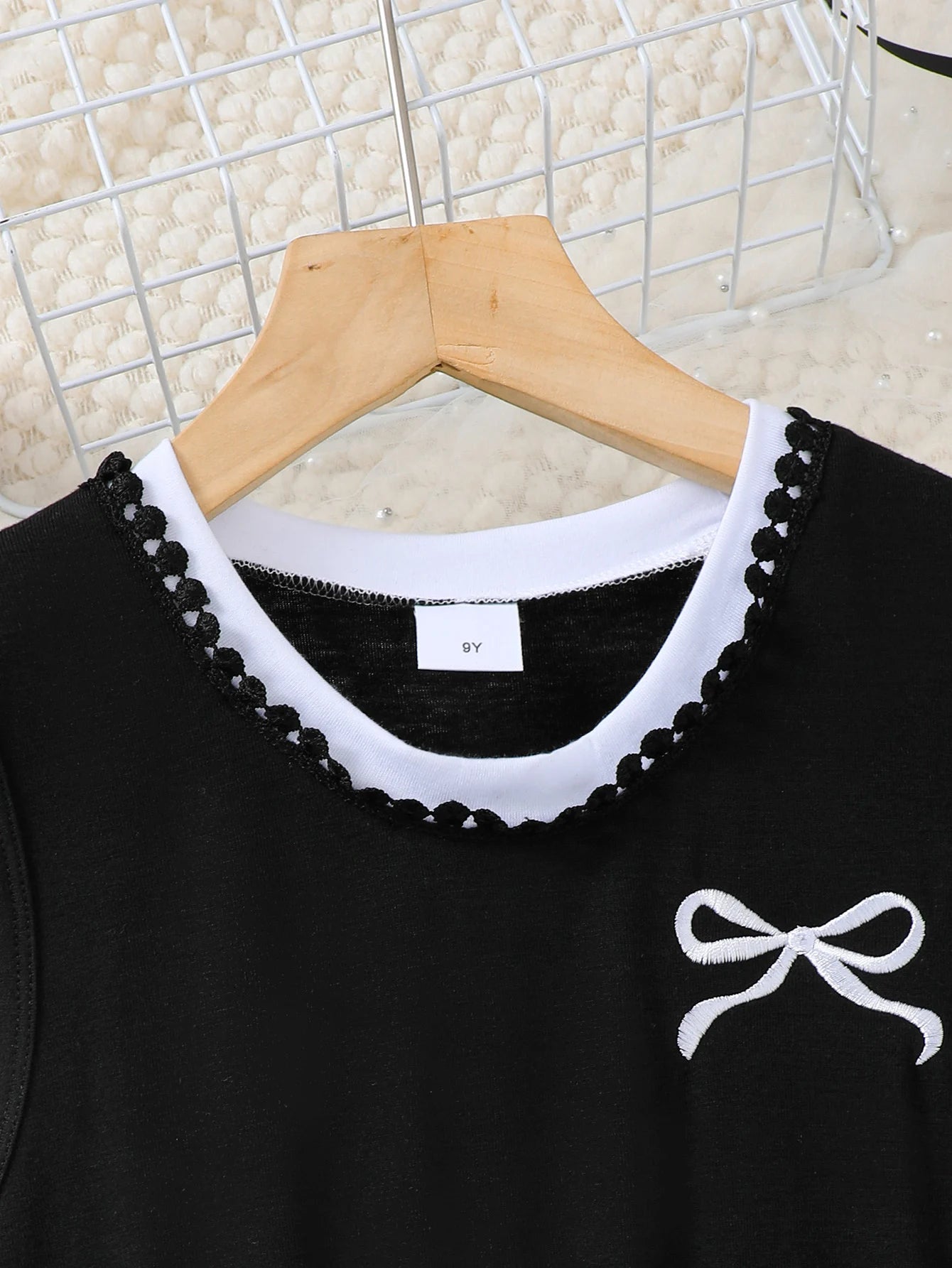 Girls Fashion Embroidered Butterfly Knot Pattern Sleeveless round Neck Vest Dress One-Piece Spring Summer Children's Clothing