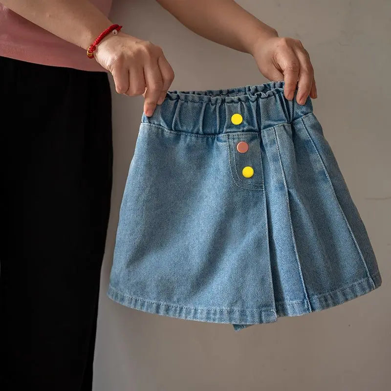 Girls Denim Shorts Summer Clothes Kids Lightweight Skirt Shorts Casual Outdoor School Wear Trendy Latest Design for Children
