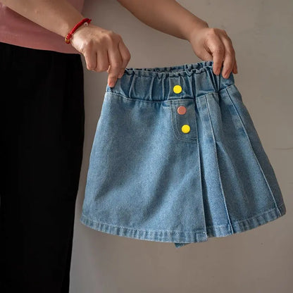 Girls Denim Shorts Summer Clothes Kids Lightweight Skirt Shorts Casual Outdoor School Wear Trendy Latest Design for Children