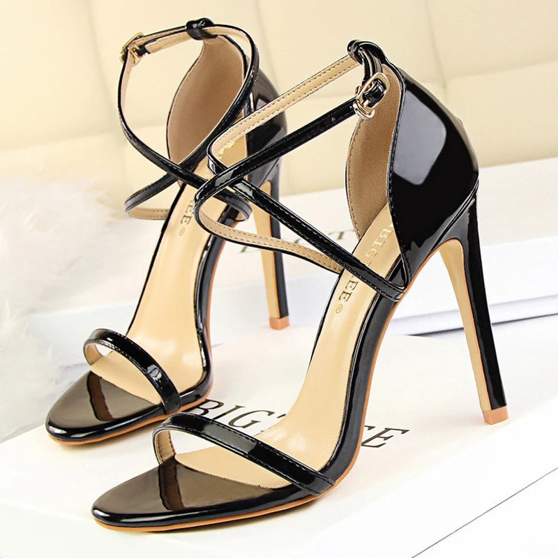 BIGTREE Shoes Buckle Strap High Heels 2026 New Women Heels Sandals Stiletto 11cm Sexy Heels Party Shoes Women Pumps Ladies Shoes