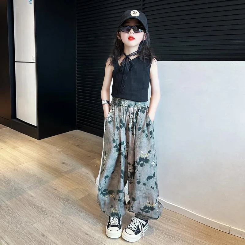 Kids Mosquito Repellent Lightweight Summer Pants 2026 Chinese Style Quick Dry Harem Pants for Children