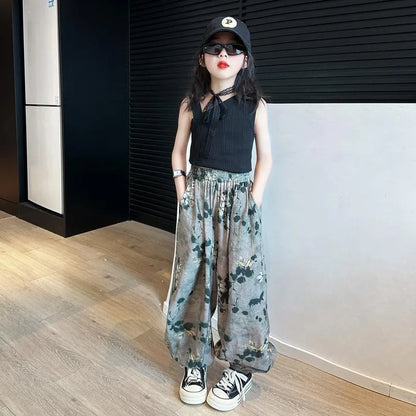 Kids Mosquito Repellent Lightweight Summer Pants 2026 Chinese Style Quick Dry Harem Pants for Children