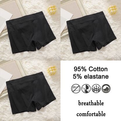 FINETOO 3Pcs Women Sexy Body Shaping Cotton Safety Boxer Shorts Skin Friendly Soft Cotton Fabric Panties Daily Wear Underwear
