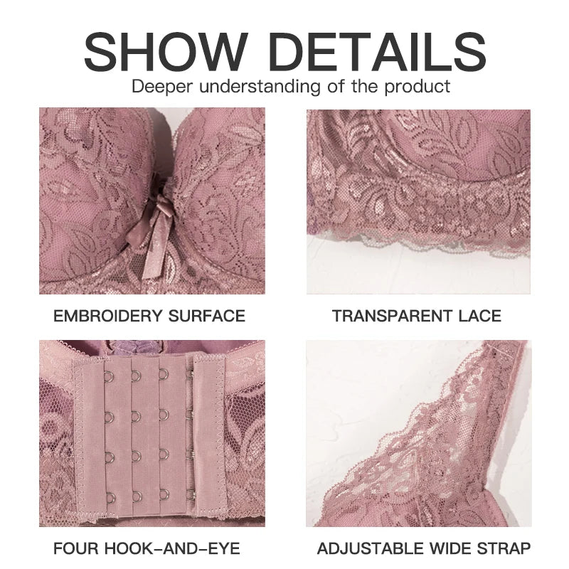 Hot Full cup thin underwear small bra plus size undewire adjustable lace Women's bra breast cover B C D Large size Lace Bras