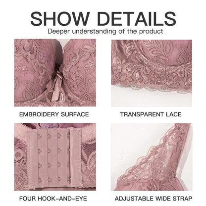 Hot Full cup thin underwear small bra plus size undewire adjustable lace Women's bra breast cover B C D Large size Lace Bras