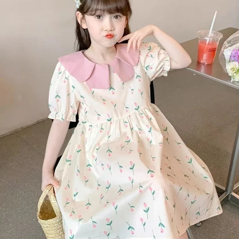Floral Cute Casual Dress Elegant Dresses for Girl 8 To 14 Year Old Girls Clothes 11 12 Years Luxury Up Kids Summer Child Little