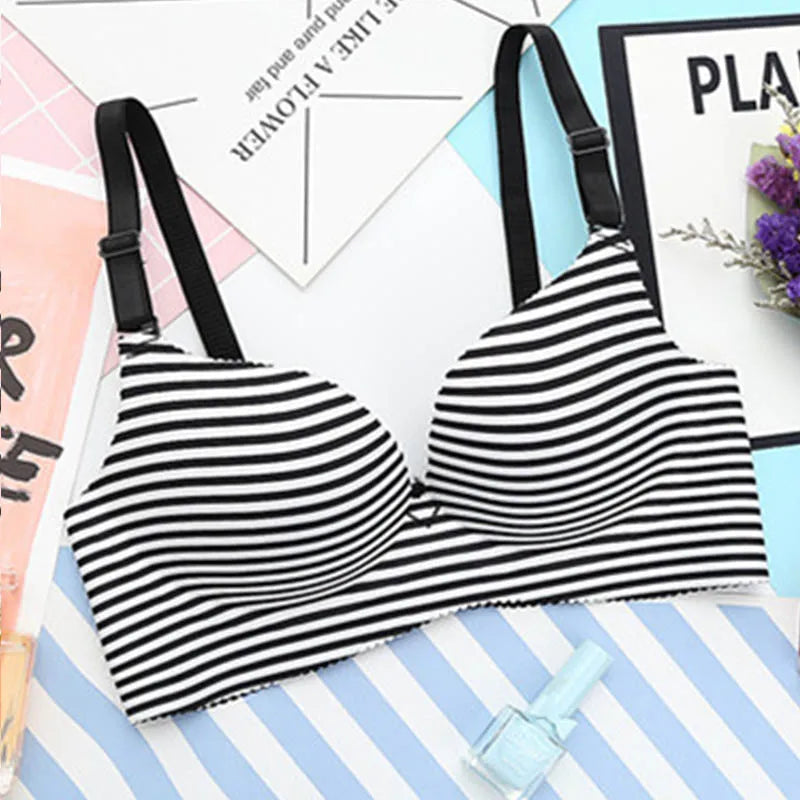 Women Lingerie Seamless Adjustable Bra Sexy Comfortable Nylon Flower Print One-Piece Underwear  Breathable