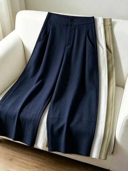High Waist Loose Casual Wide Leg Knife Pants Women Summer Thin New Style  Linen Balloon Pants Cotton Lenzing Eco Viscose