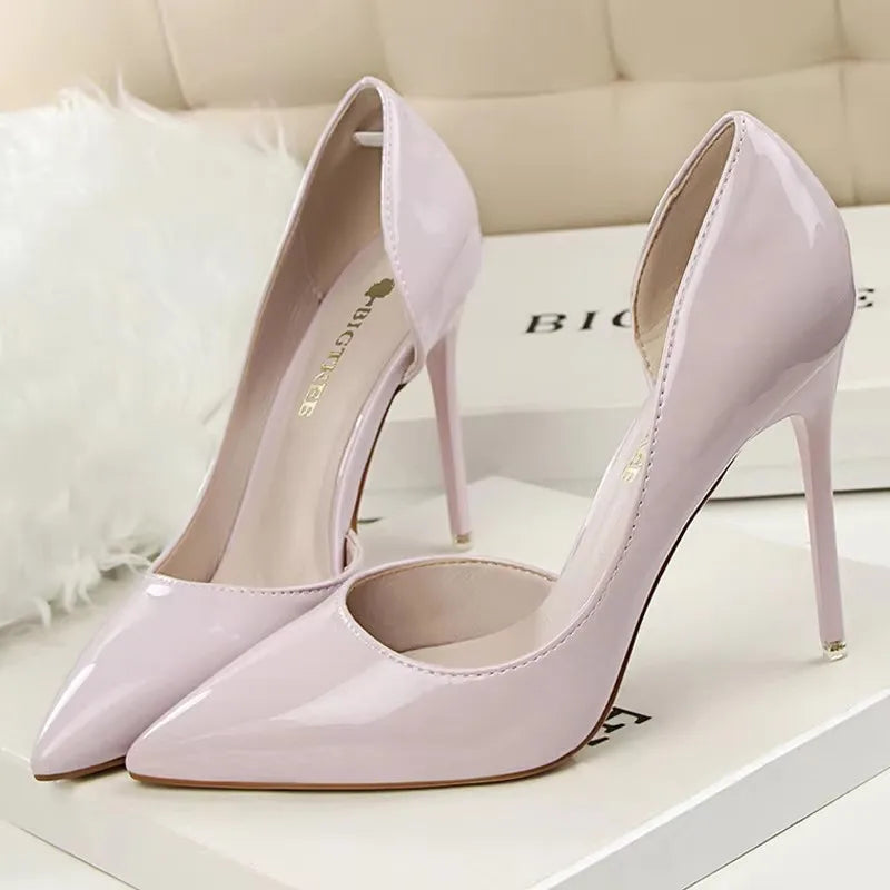 BIGTREE Shoes 2026 Women Pumps Patent Leather High Heels Stiletto Sexy Party Shoes OL Career Women Heels Office Shoes 12 Colors