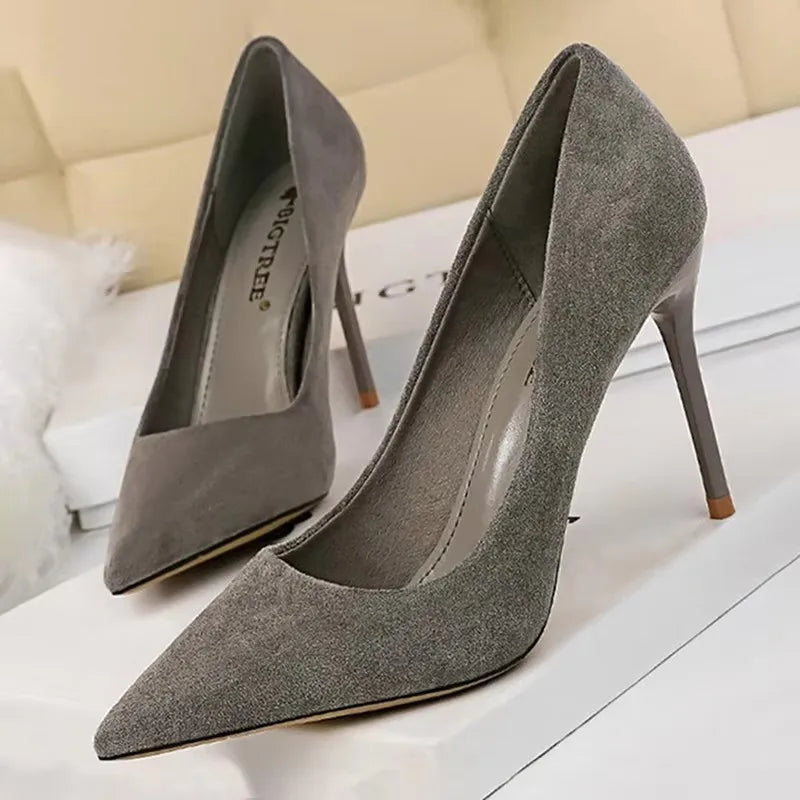 BIGTREE Shoes 2026 New Women Pumps Suede High Heels Shoes Fashion Office Shoes Stiletto Party Shoes Female Comfort Women Heels
