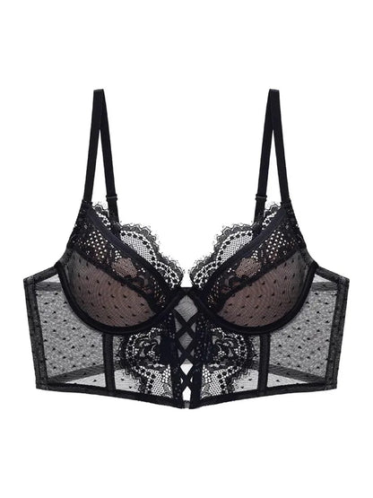 Luxury Fishbone Lace Bra Set for Small Chest | Anti-Sag Soft Underwire Push Up | Tuck Side Fat Enhancer | Sexy Tushy G & Panty