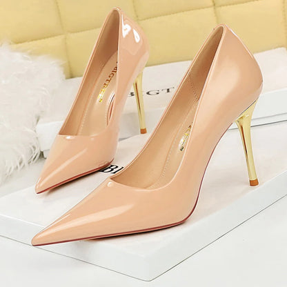 BIGTREE Shoes Woman Pumps Patent Leather High Heels Shoes Women Occupation OL Office Shoes Stiletto Women Heels Plus Size 43