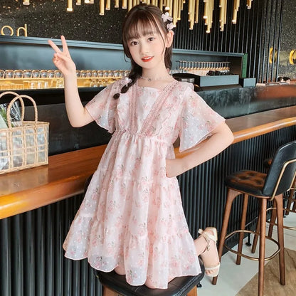 Floral Summer Dress Evening Kids Girls Luxury Dresses Clothes From 10 14 Years Old Girl 12 Fashion 11 Costume Women's Teenage 8